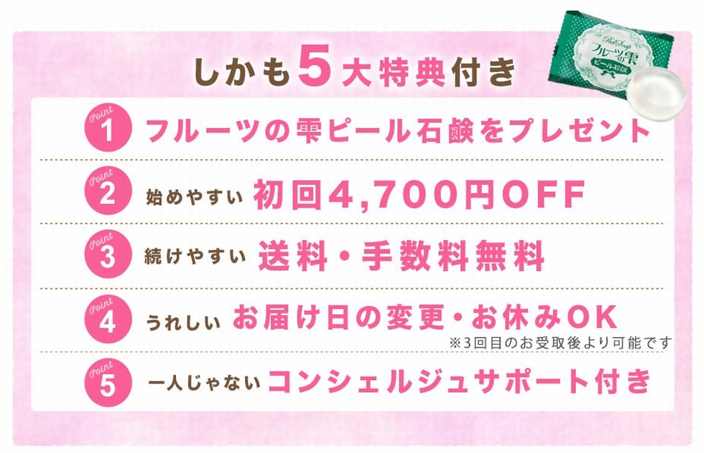公式サイト5大特典