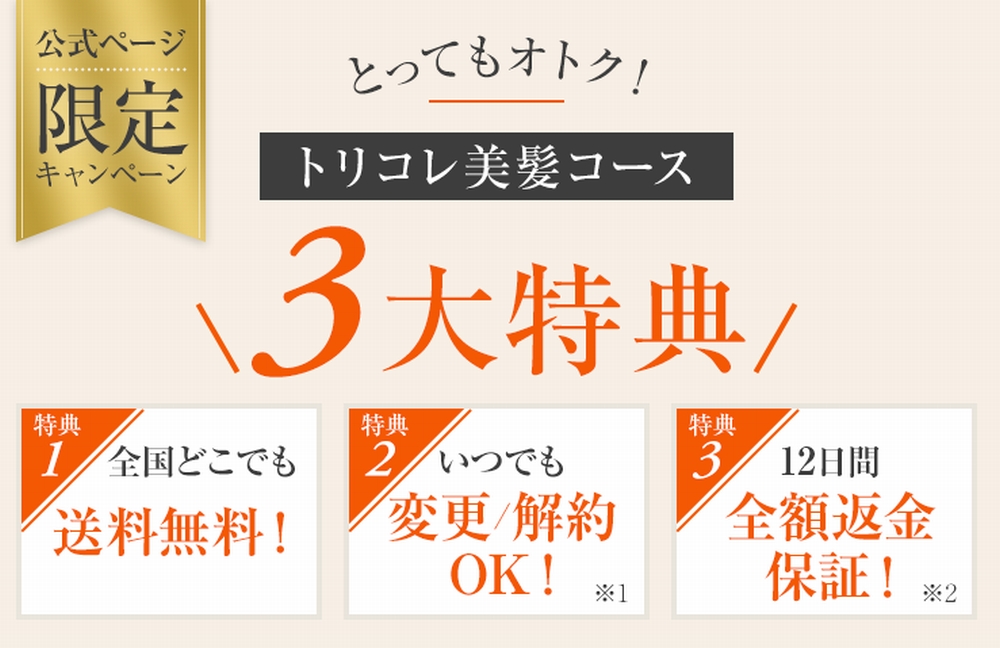 定期コース3大特典