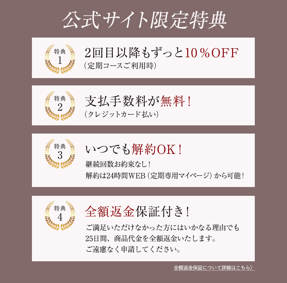 公式サイト限定特典