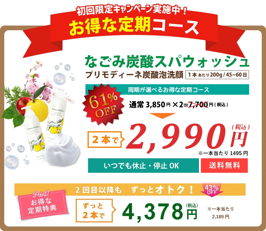 なごみ炭酸スパウォッシュ 定期コース