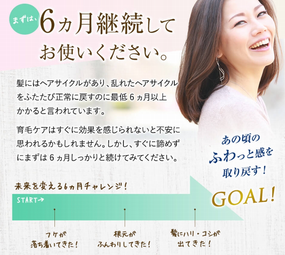 6ヶ月続けて欲しい